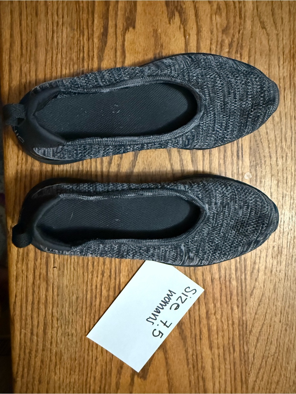 Vionic Women's Slip-On Knit Flats in Charcoal Gray